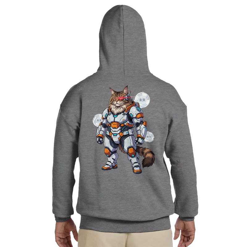 Titan Unit | Maine Coon Mecha Hoodie – Anime Edition