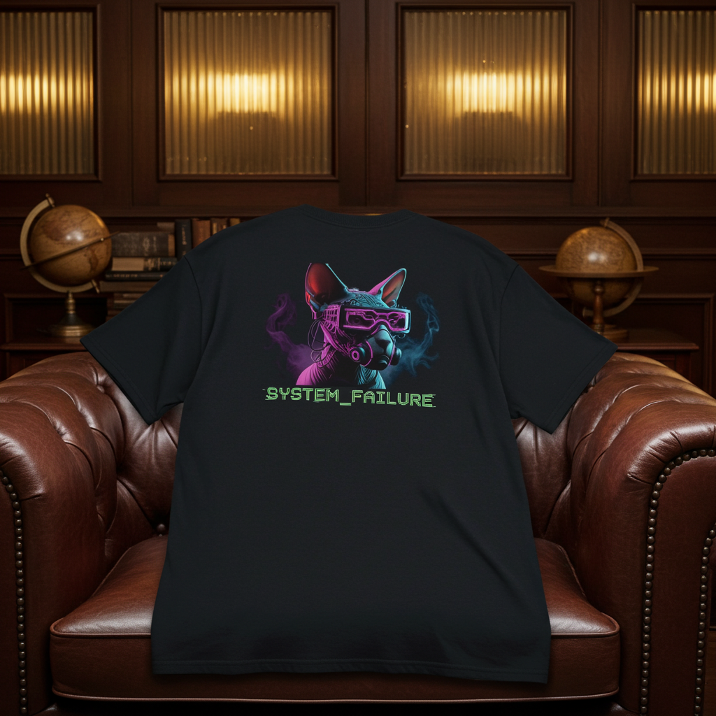 System Failure Sphynx | Heavyweight Graphic Tee – Glitch Edition Design Paws – onderdeel van Jandk.