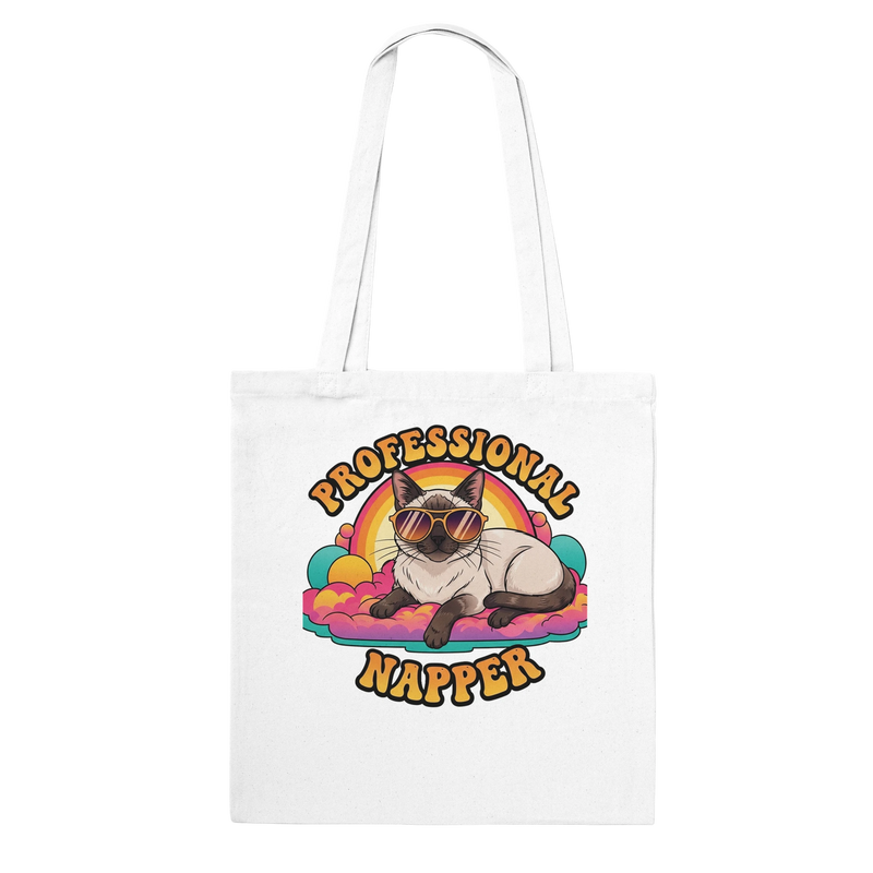 Katten Draagtas | Catnap Club Wit & Duurzaam - Lange Handvatten