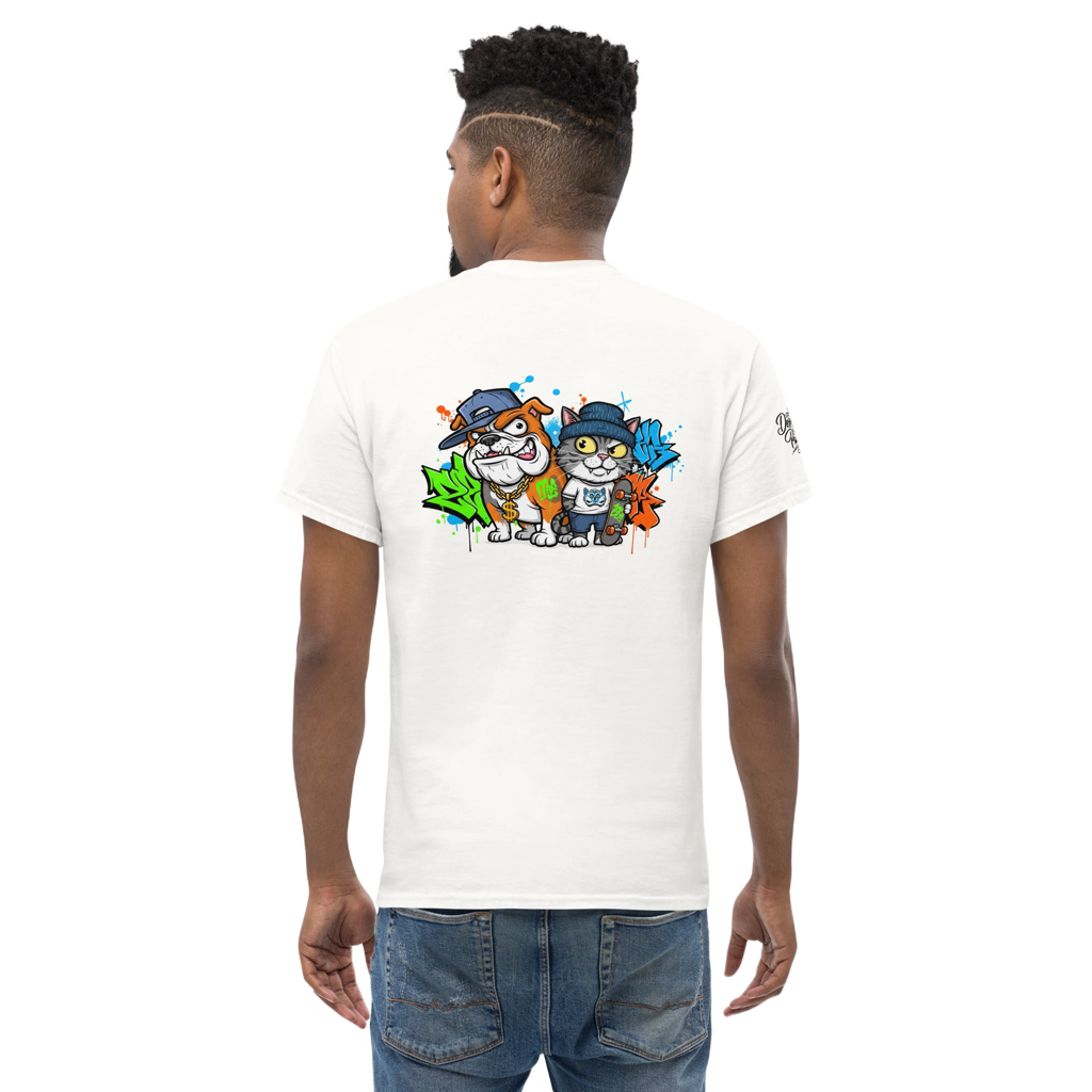 Zwaar Unisex T-shirt met graffiti abstracte dierenprint.