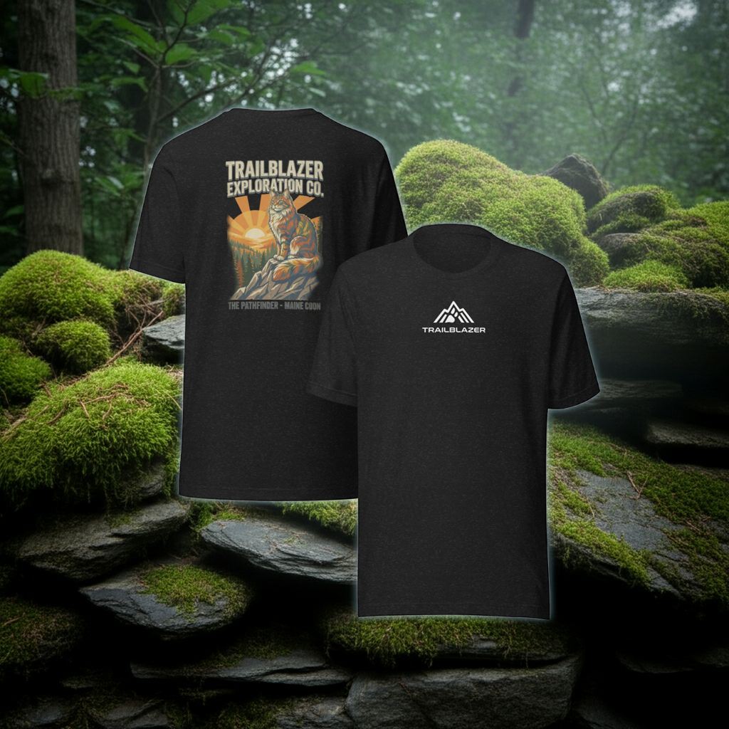 The Pathfinder | Maine Coon Graphic Tee – Organic Cotton Design Paws – onderdeel van Jandk.