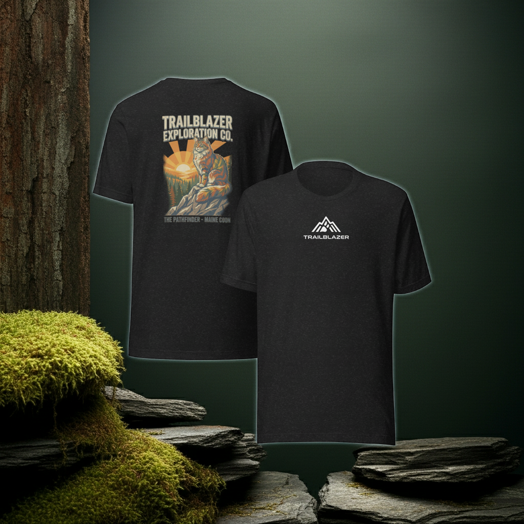 The Pathfinder | Maine Coon Graphic Tee – Organic Cotton Design Paws – onderdeel van Jandk.