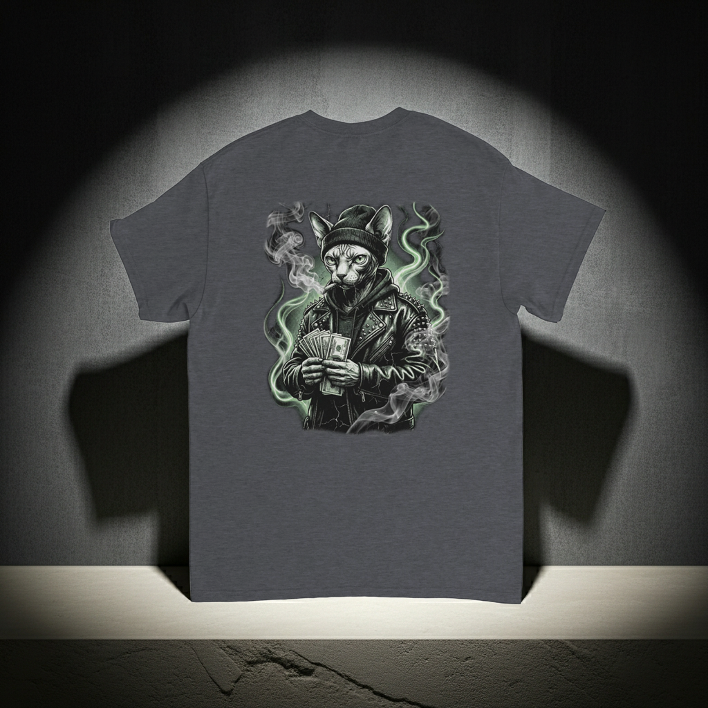 The 'Hustler' Vintage Sphynx T-shirt | Hall of Fame Edition Design Paws – onderdeel van Jandk.