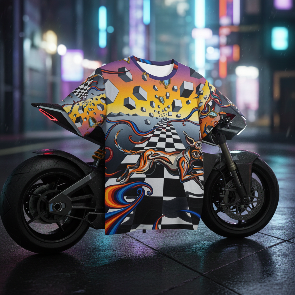 Heren T-shirt Checkmate | Fade-proof Polyester - Zacht Comfort Design Paws – onderdeel van Jandk.