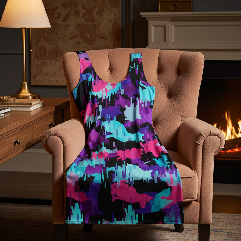 The Glitch | Cyber-Camo Bodycon Dress