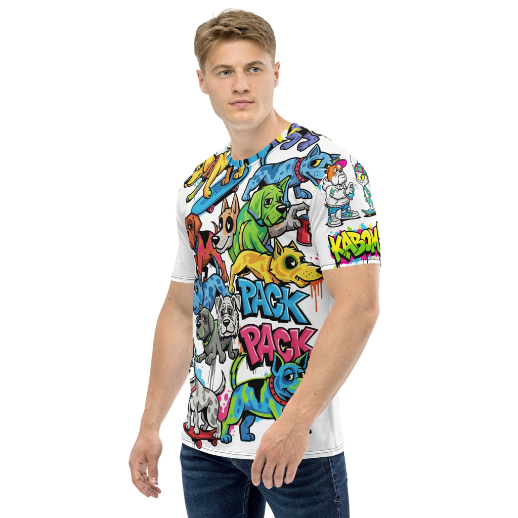 Luxe Heren T-shirt | Duurzame Superzachte Jersey - Vibrant Collectie Design Paws – onderdeel van Jandk.