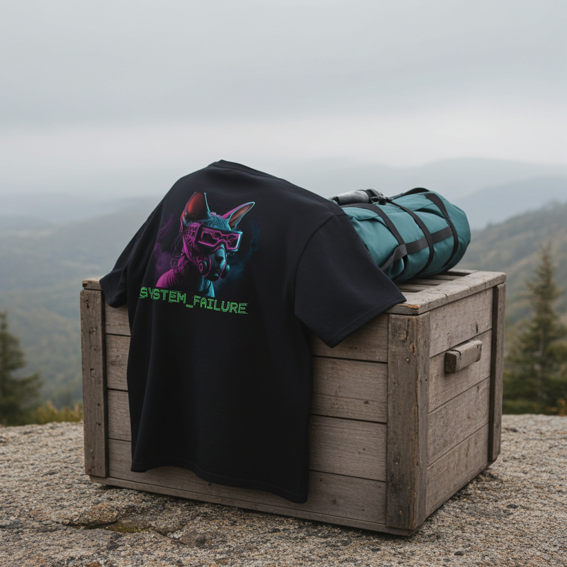 System Failure Sphynx | Heavyweight Graphic Tee – Glitch Edition