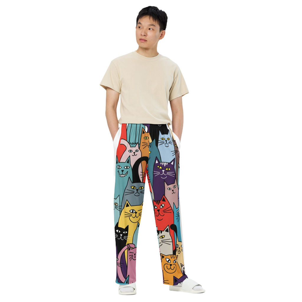 All-over Print Wide-Leg Broek | Pyjama Comfort met Trendy Flair