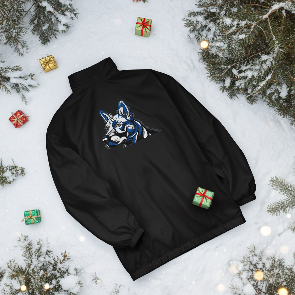 Geometrische Hond Windbreaker | Waterafstotende Jas - Unisex Print Design Paws – onderdeel van Jandk.