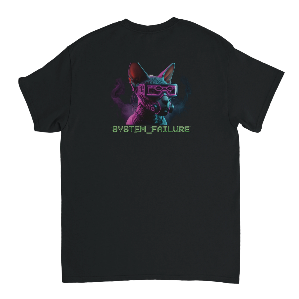 System Failure Sphynx | Heavyweight Graphic Tee – Glitch Edition Design Paws – onderdeel van Jandk.