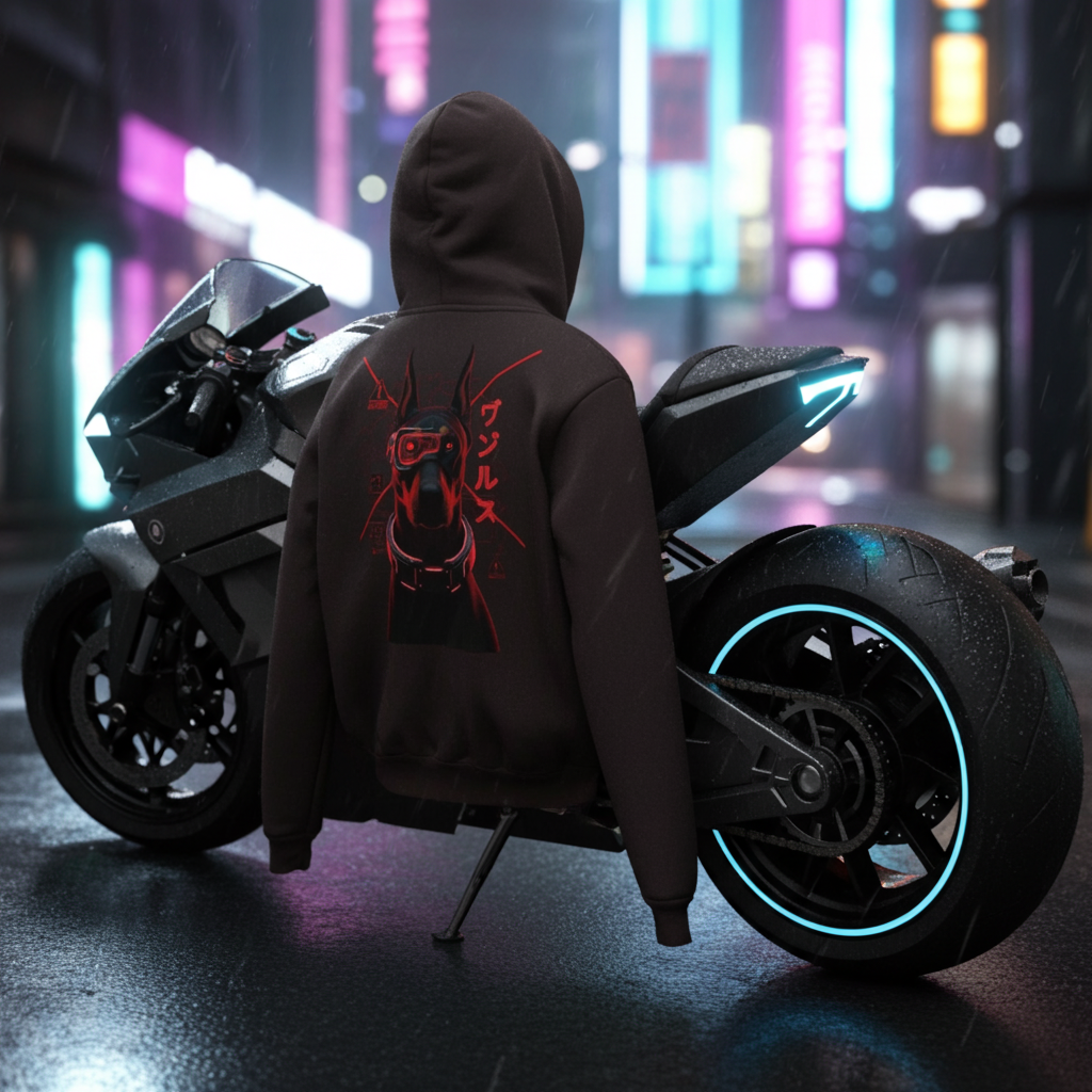 The Gatekeeper | Premium Organic Hoodie – Code Red Design Paws – onderdeel van Jandk.