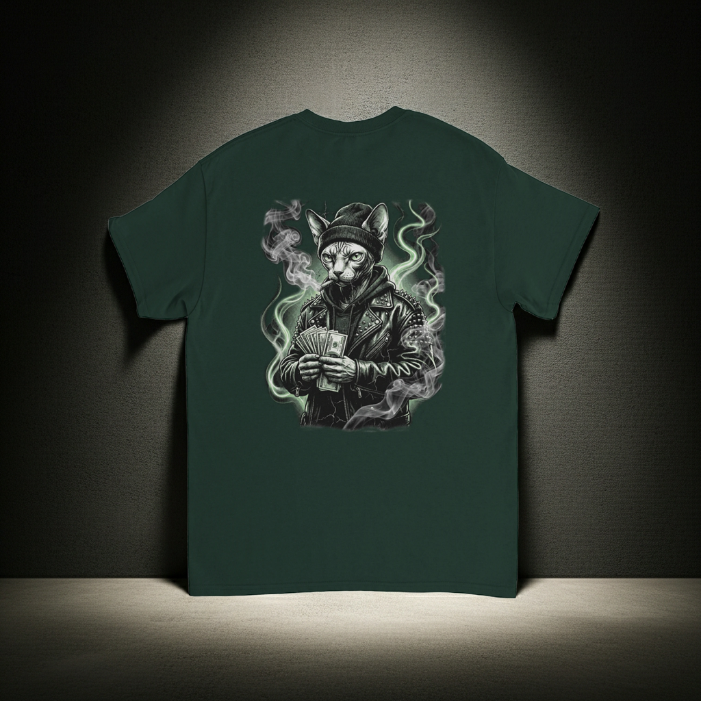 The 'Hustler' Vintage Sphynx T-shirt | Hall of Fame Edition Design Paws – onderdeel van Jandk.