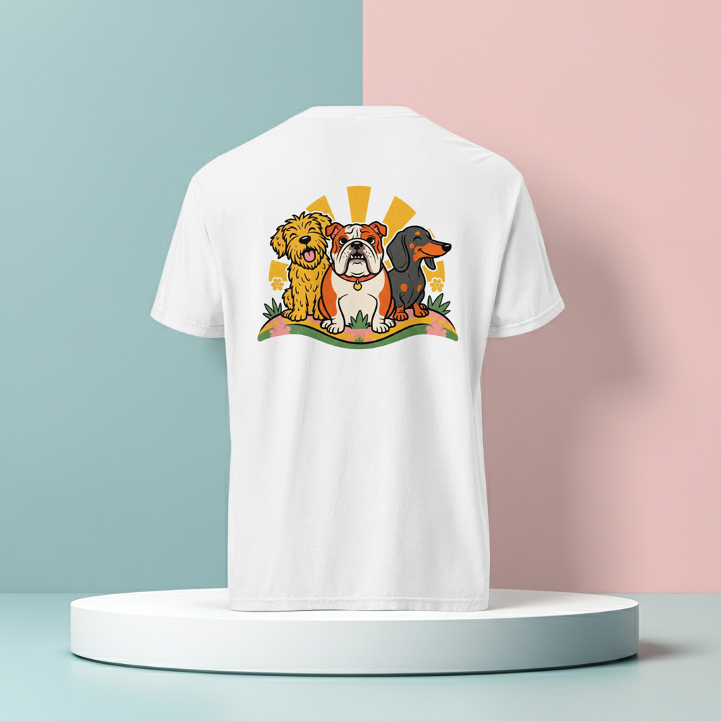 Zwaargewicht T-shirt Garment-Dyed | Premium Unisex Pasvorm – 100% Ringgesponnen Katoen Design Paws – onderdeel van Jandk.