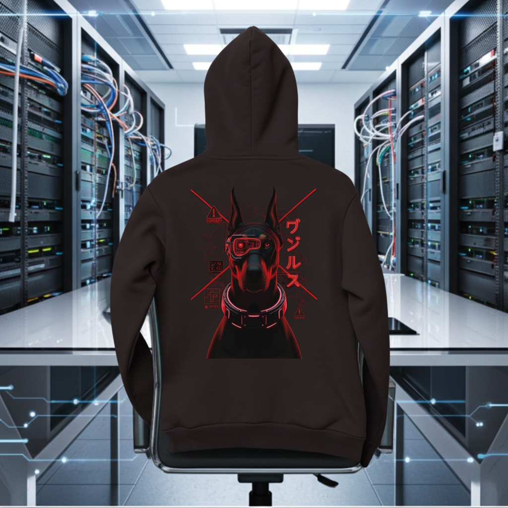 The Gatekeeper | Premium Organic Hoodie – Code Red Design Paws – onderdeel van Jandk.