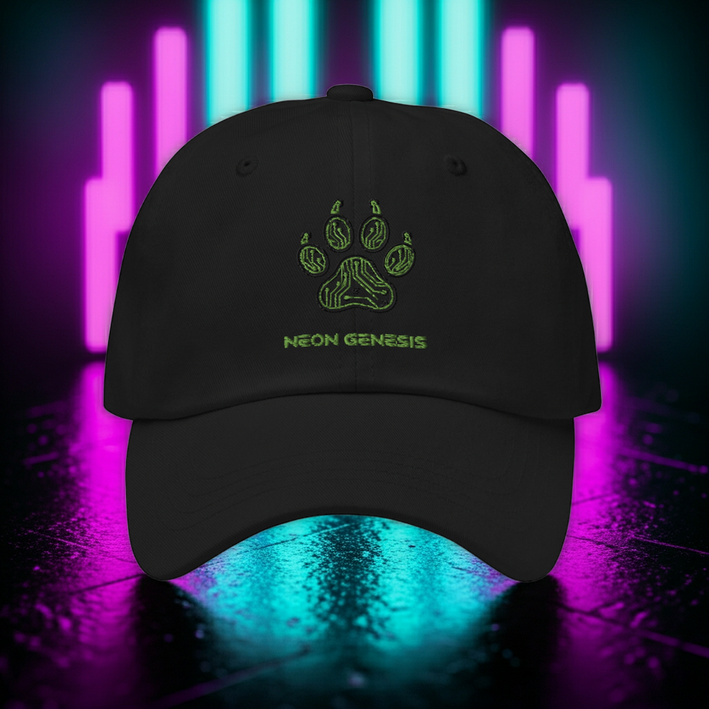 The Operator | Embroidered Dad Hat – Cyber Black Design Paws – onderdeel van Jandk.