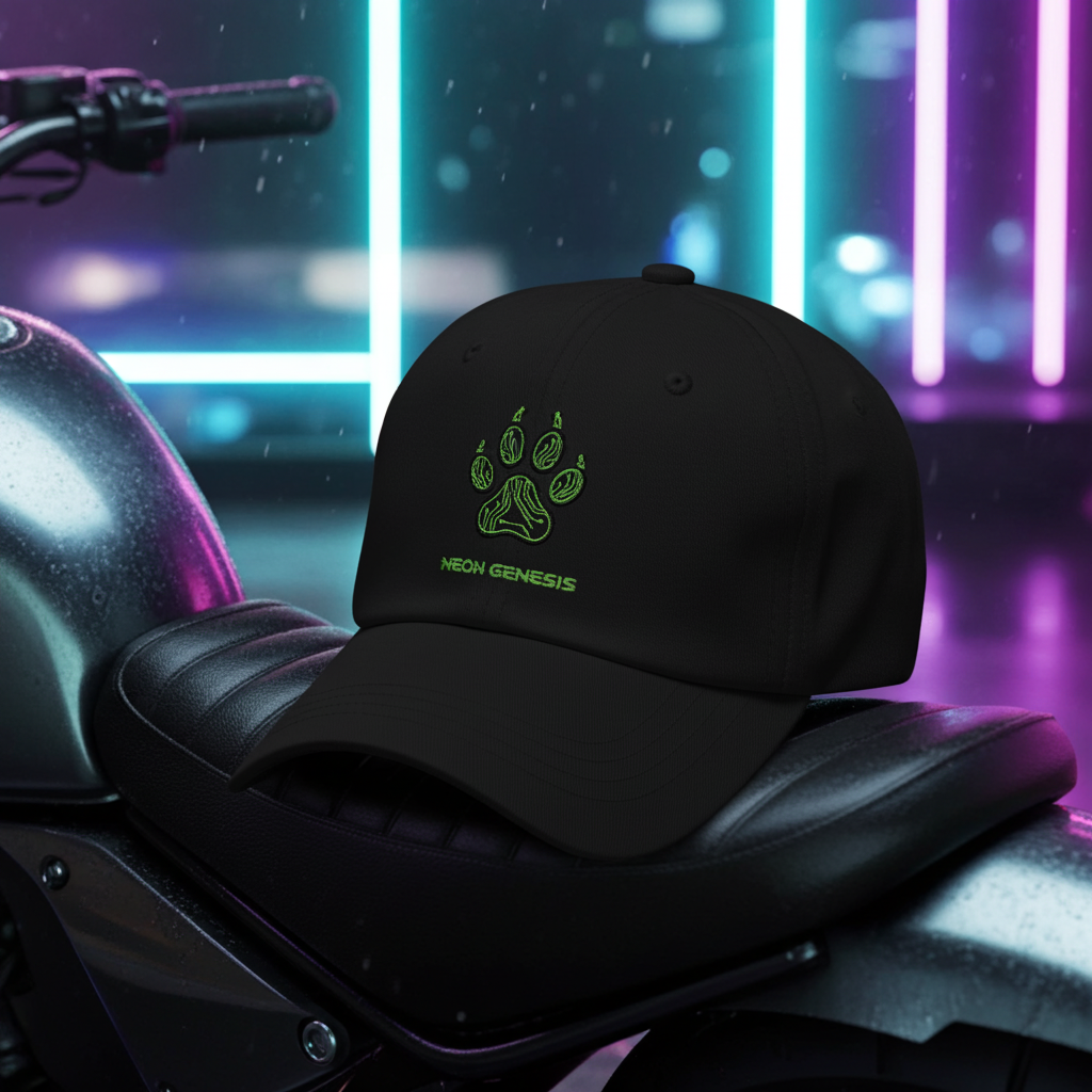 The Operator | Embroidered Dad Hat – Cyber Black Design Paws – onderdeel van Jandk.