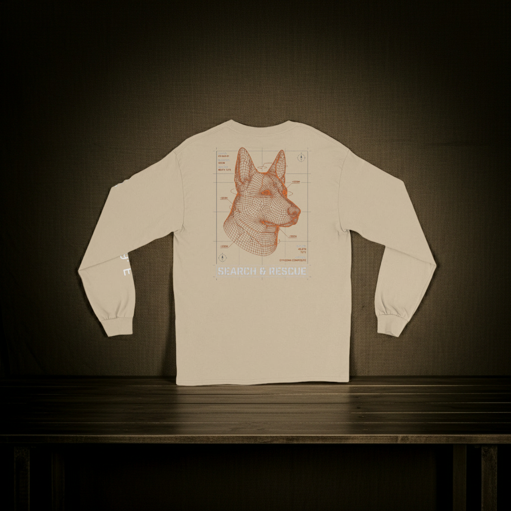 The Tracker | German Shepherd Tech-Longsleeve Design Paws – onderdeel van Jandk.