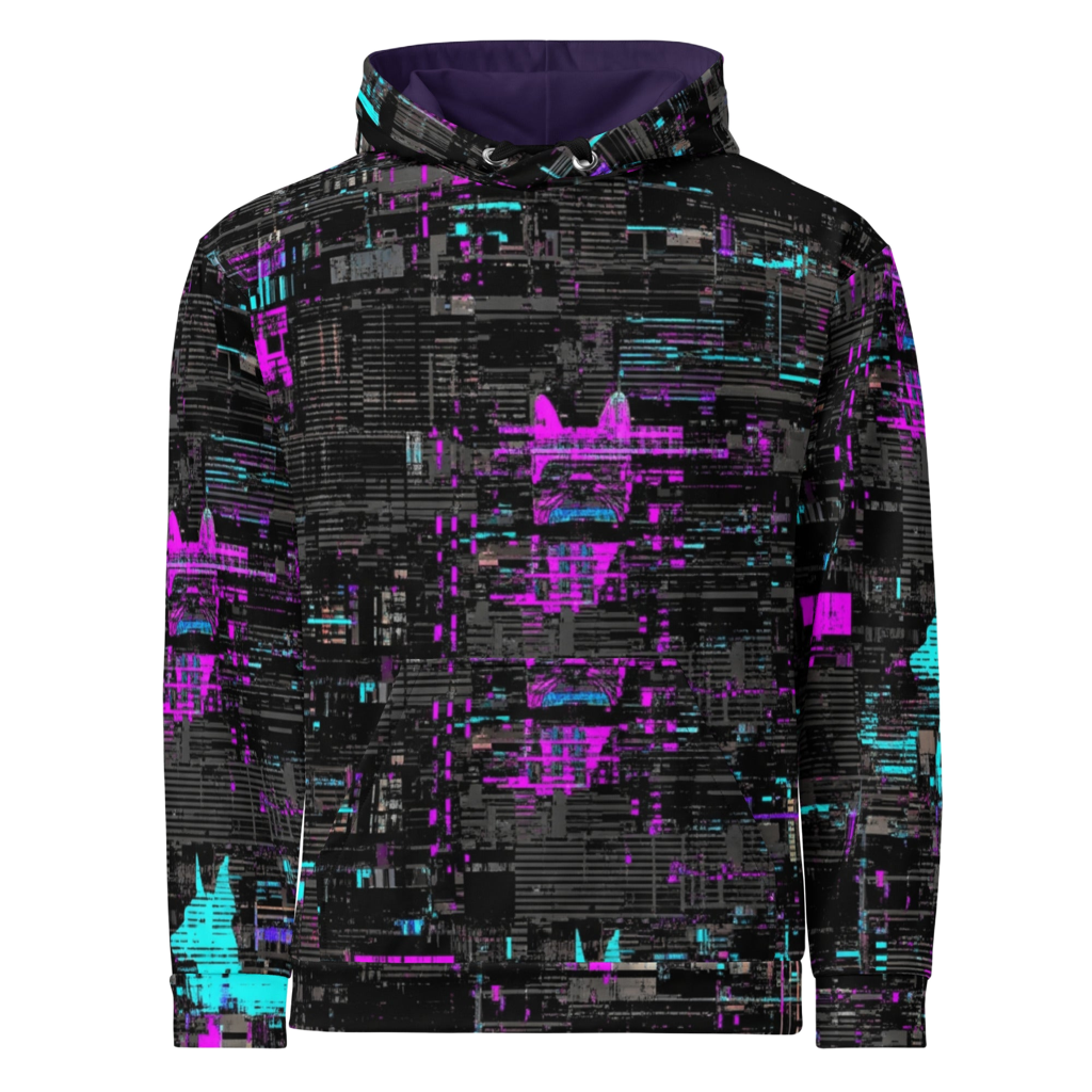 Static Noise | All-Over Print Hoodie – Glitch Camo Design Paws – onderdeel van Jandk.