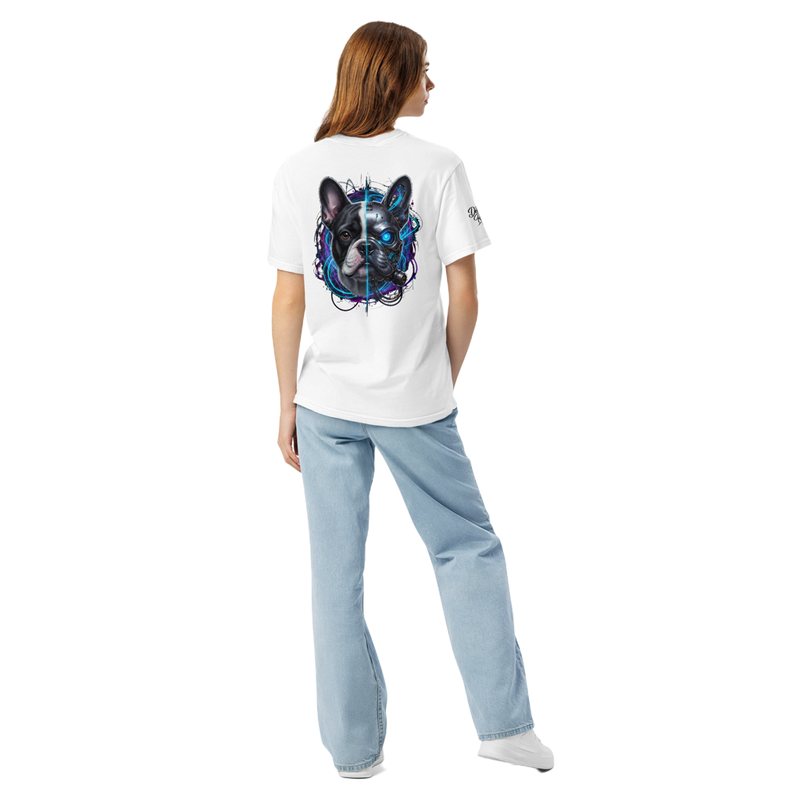 Cyber-Frenchie | Heavyweight Back Print Tee – Urban Black