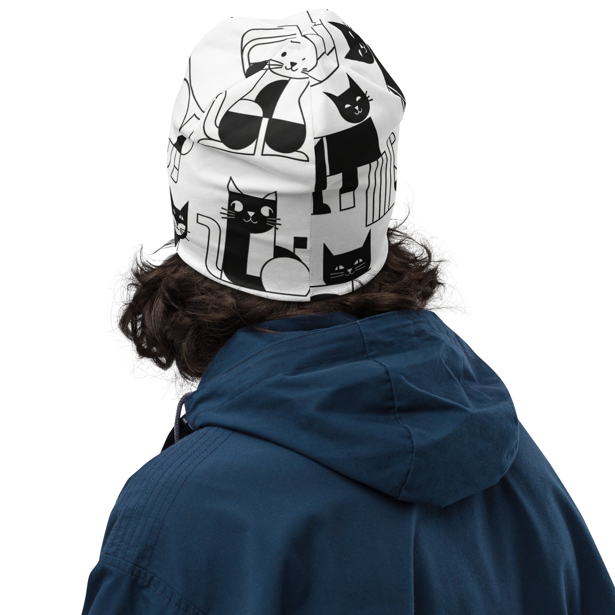 Zachte dierenprint beanie muts met Design Paws all-over patroon.