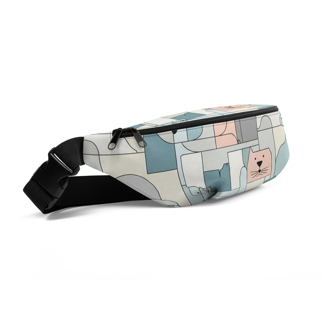 Minimalistische heuptas met abstracte dierenprint (honden en katten). Moderne fanny pack, Minimalist Muse.