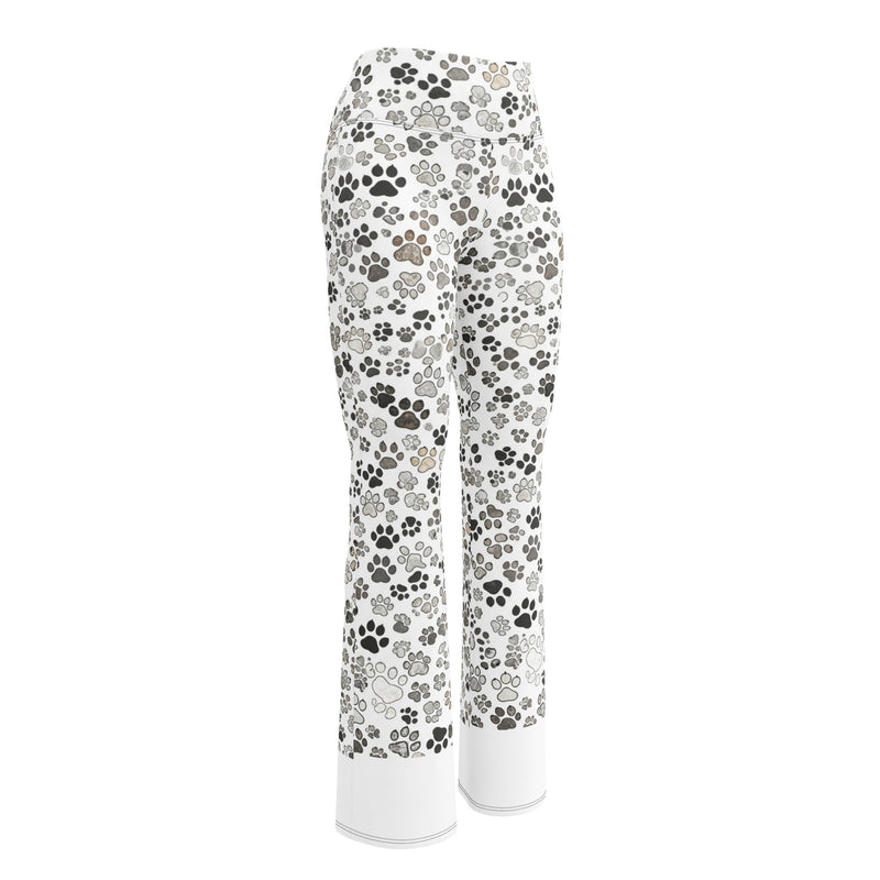 Abstracte Kattenprint Flare Legging | Wijd Uitlopend & Hoge Taille – Abstract Cats Collectie