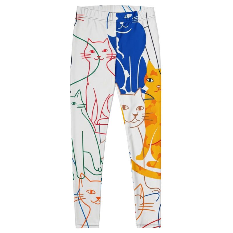 Abstracte Katten Legging | Mosaic Print & Hoge Taille – Abstract Cats Collectie