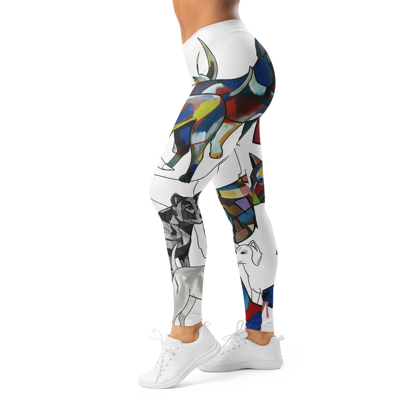 Abstracte Legging Hondenprint | High Waist Streetwear Kunst - Abstract Hounds
