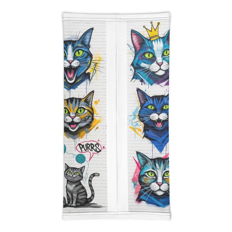 Abstracte Kattenprint Nekbeschermer | Veelzijdig Multi-Functioneel – Street Cats Collectie