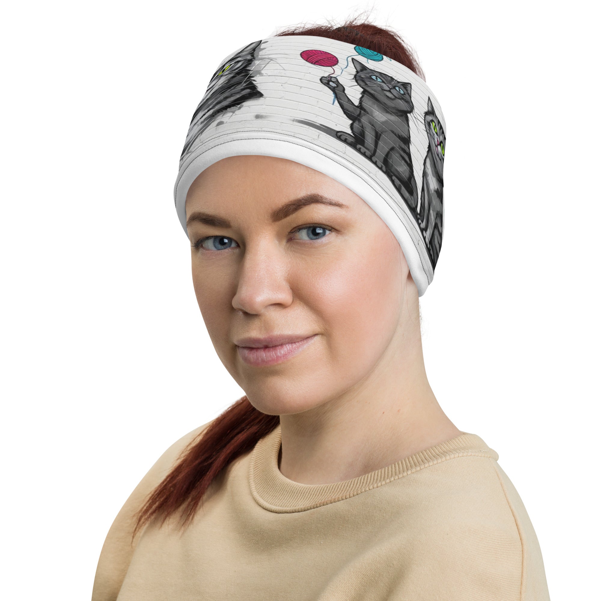 Abstracte kattenprint nekbeschermer. Veelzijdige multi-functionele Street Cats buff.