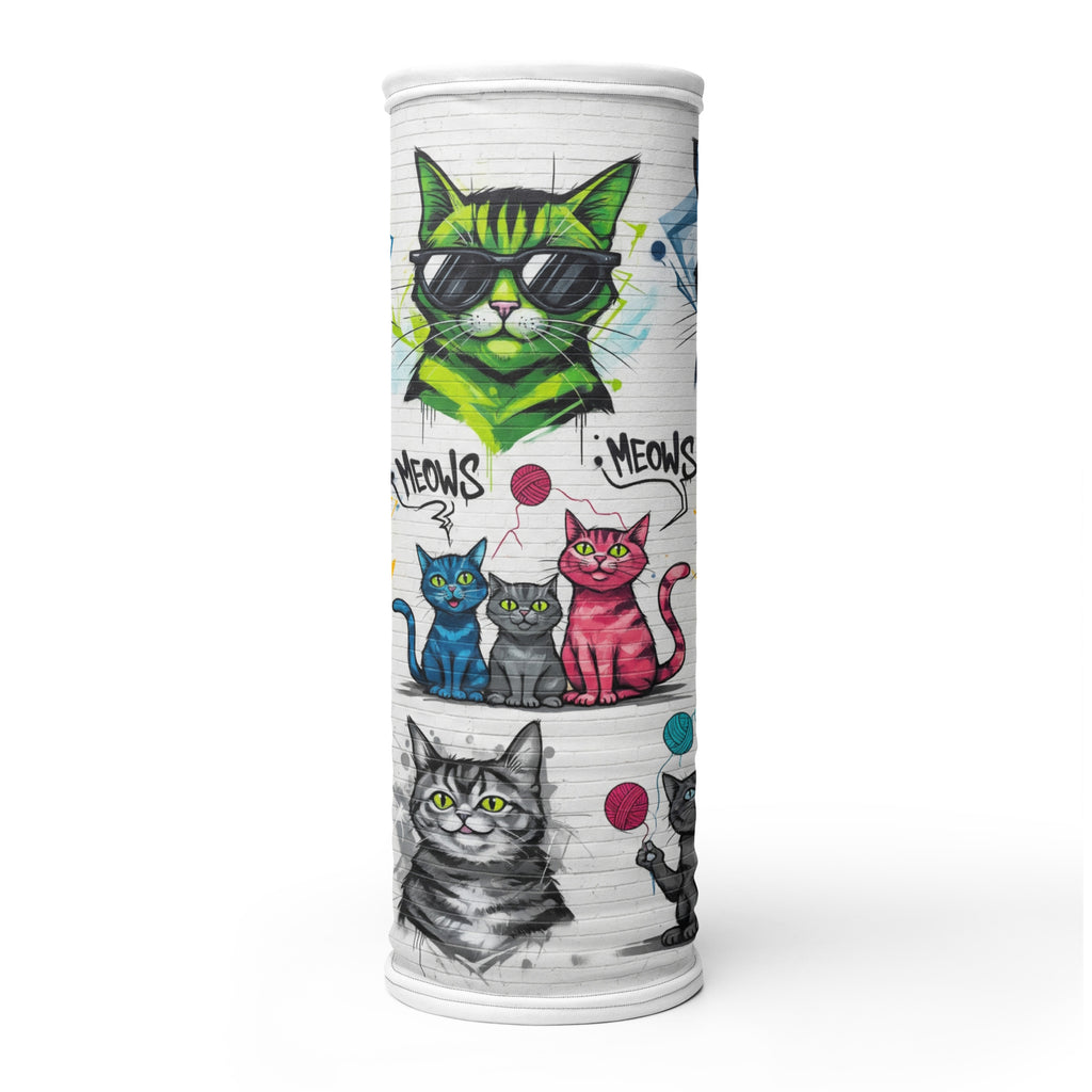 Abstracte Kattenprint Nekbeschermer | Multi-Functioneel – Street Cats Collectie