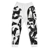 Men's Jogging Pants with Abstract Black and White Dog Print – Comfortable Cotton Blend
