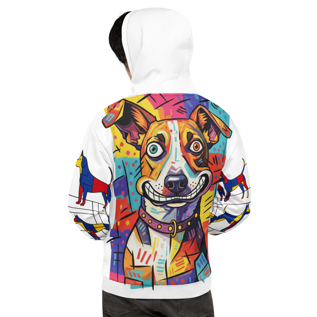 Gerecyclede uniseks hoodie met all-over print. Duurzame, comfortabele kleding.