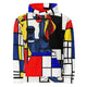 Abstracte Hoodie | Unieke Hondriaan Print & Geborstelde Fleece - Unisex