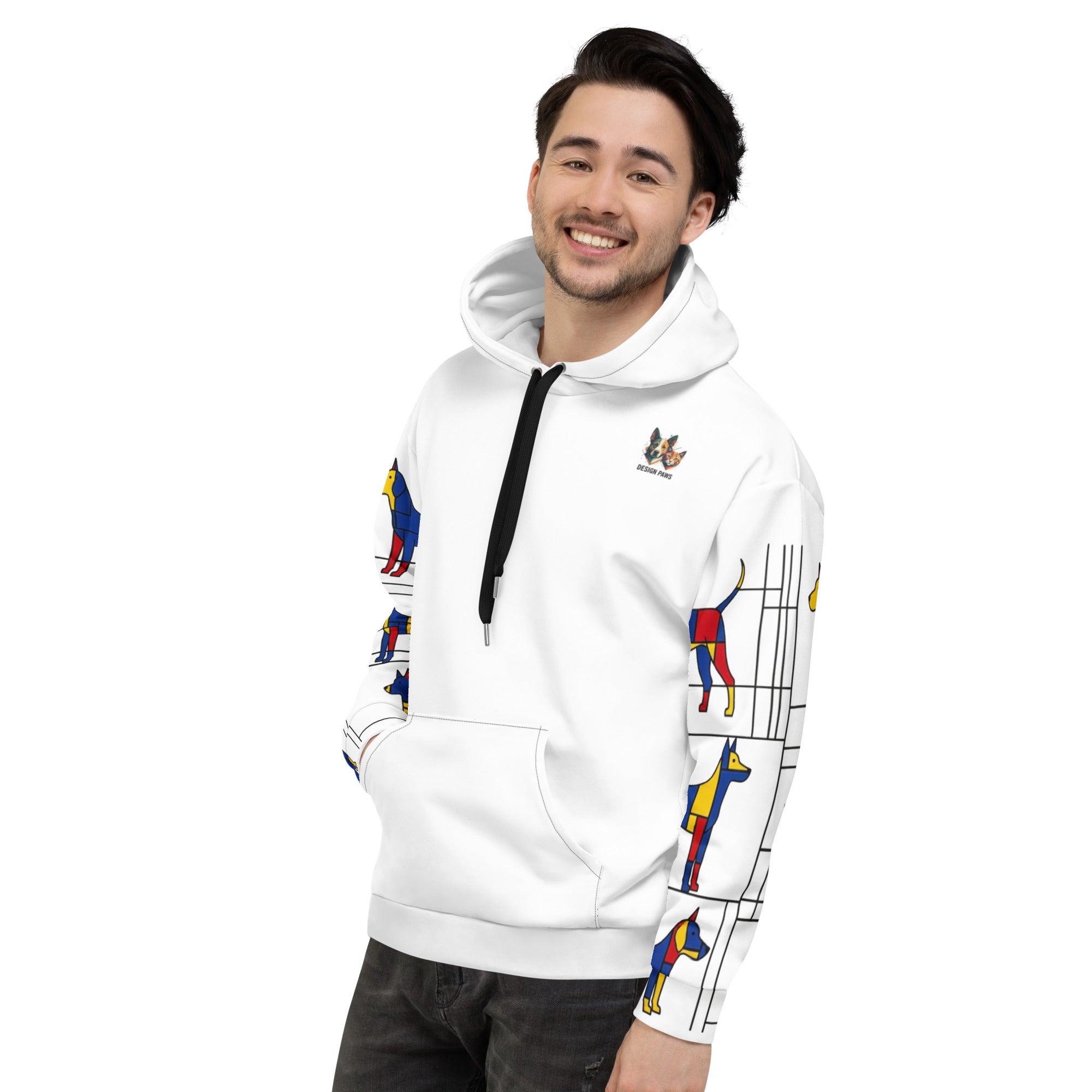 Gerecyclede uniseks hoodie met all-over print. Duurzaam comfort.