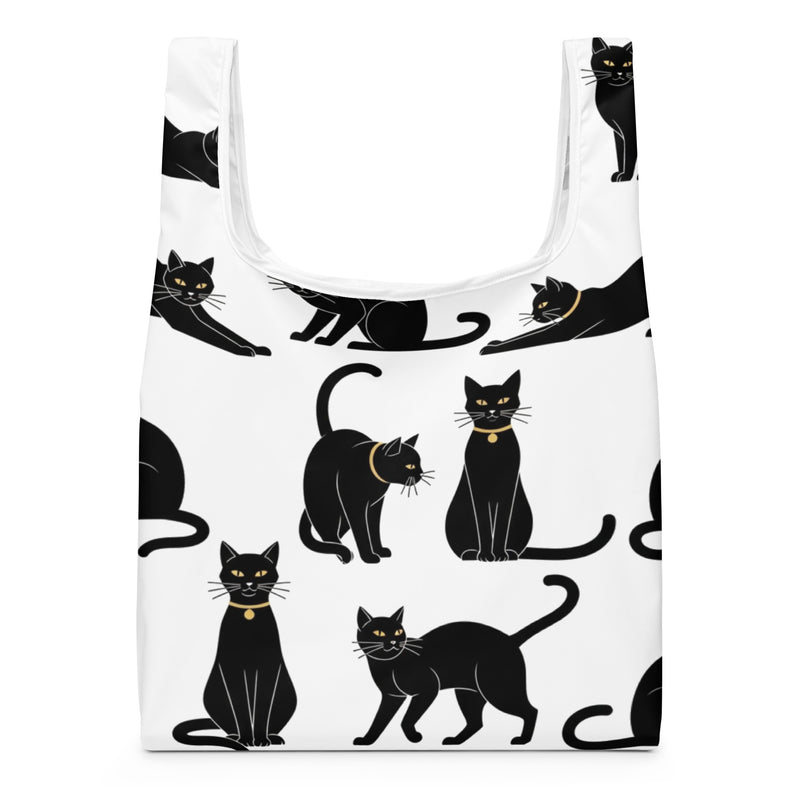 Abstracte Kattenprint Tote Bag | Herbruikbare Boodschappentas