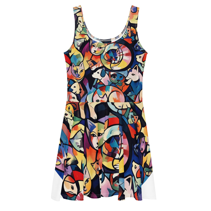 Abstracte Katten Skaterjurk | Streetwear – Abstract Cats Collection