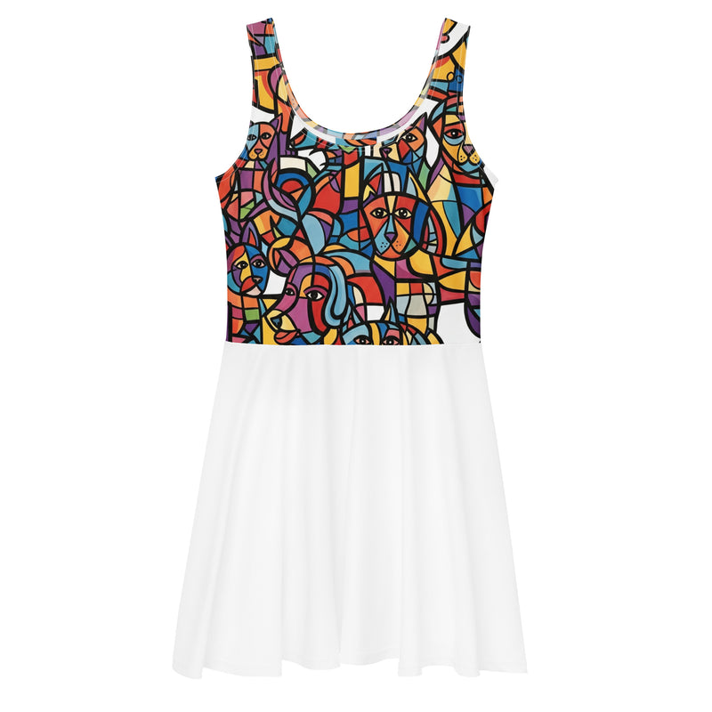 Skaterjurk Dierenprint | Abstracte A-lijn – Playful Pets Honden Katten