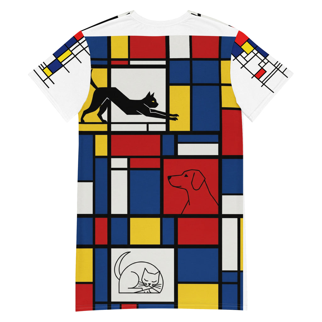 Oversized T-shirt jurk met abstracte dierenprint