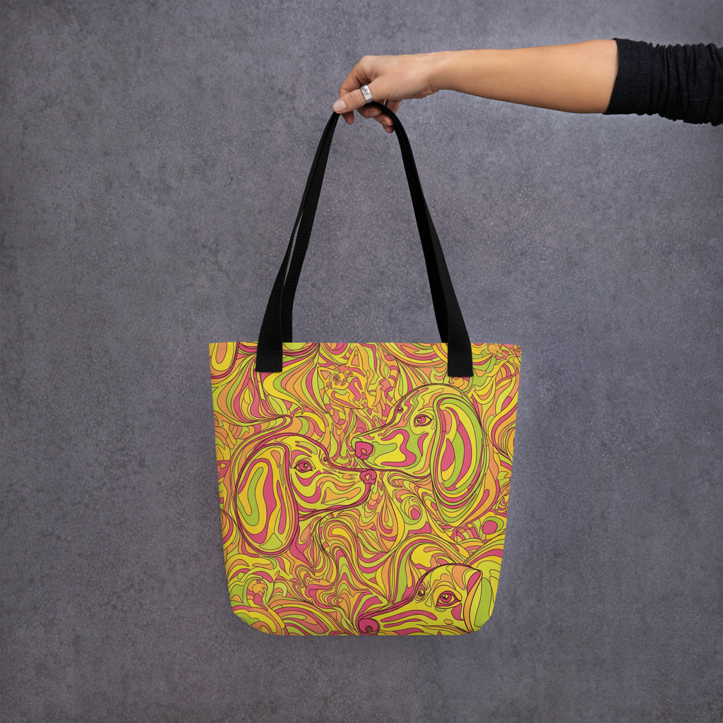 Ruime polyester tote bag met abstracte Swirl Species print