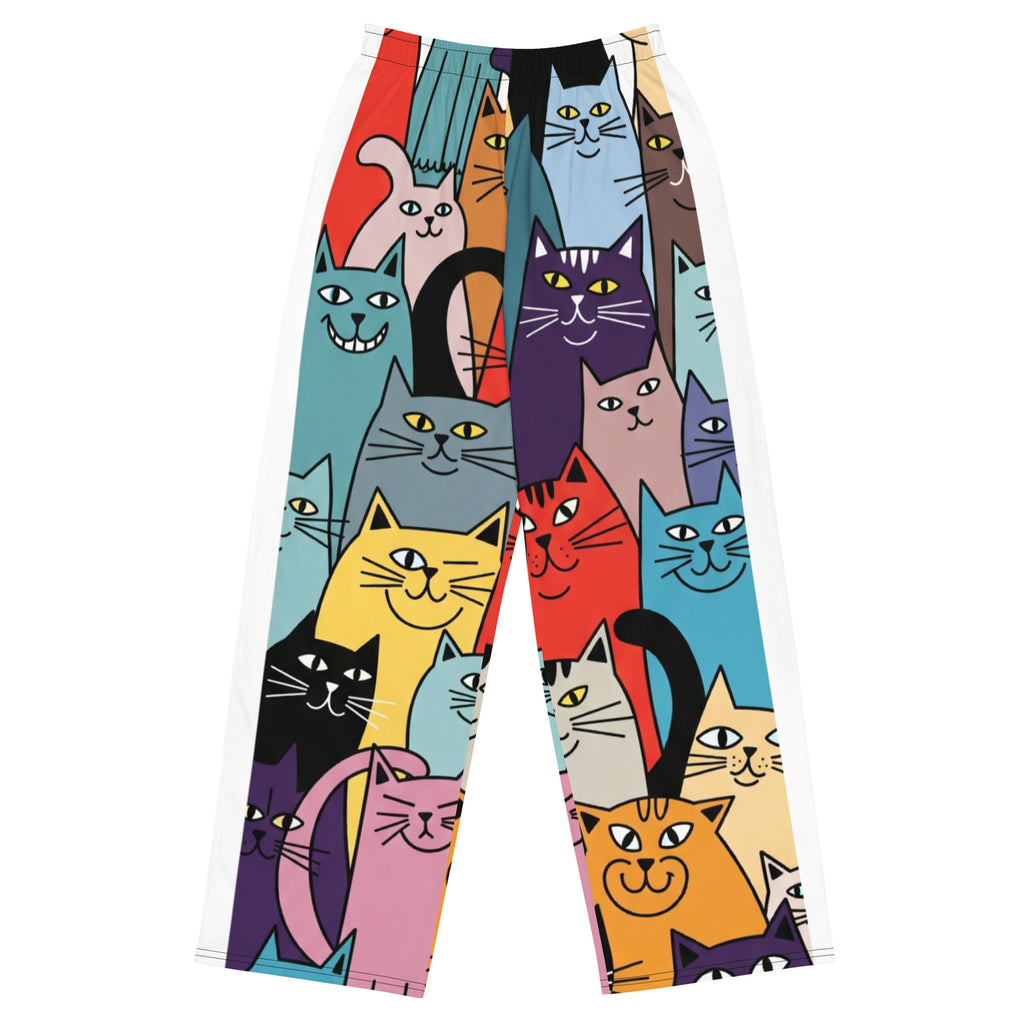 Comfortabele wijd-been broek met all-over print