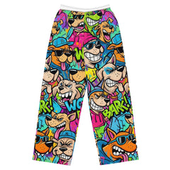 Abstracte Dierenprint Wide-Leg Broek | Unisex Comfort Lounge Fit