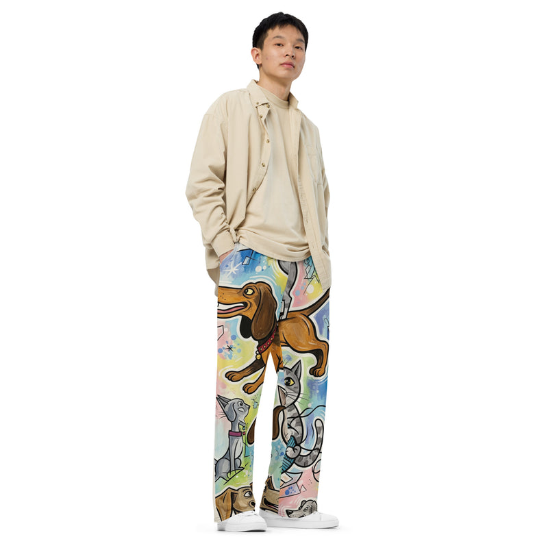 cartoon Wide-Leg Broek | wijde Authentic Streetwear