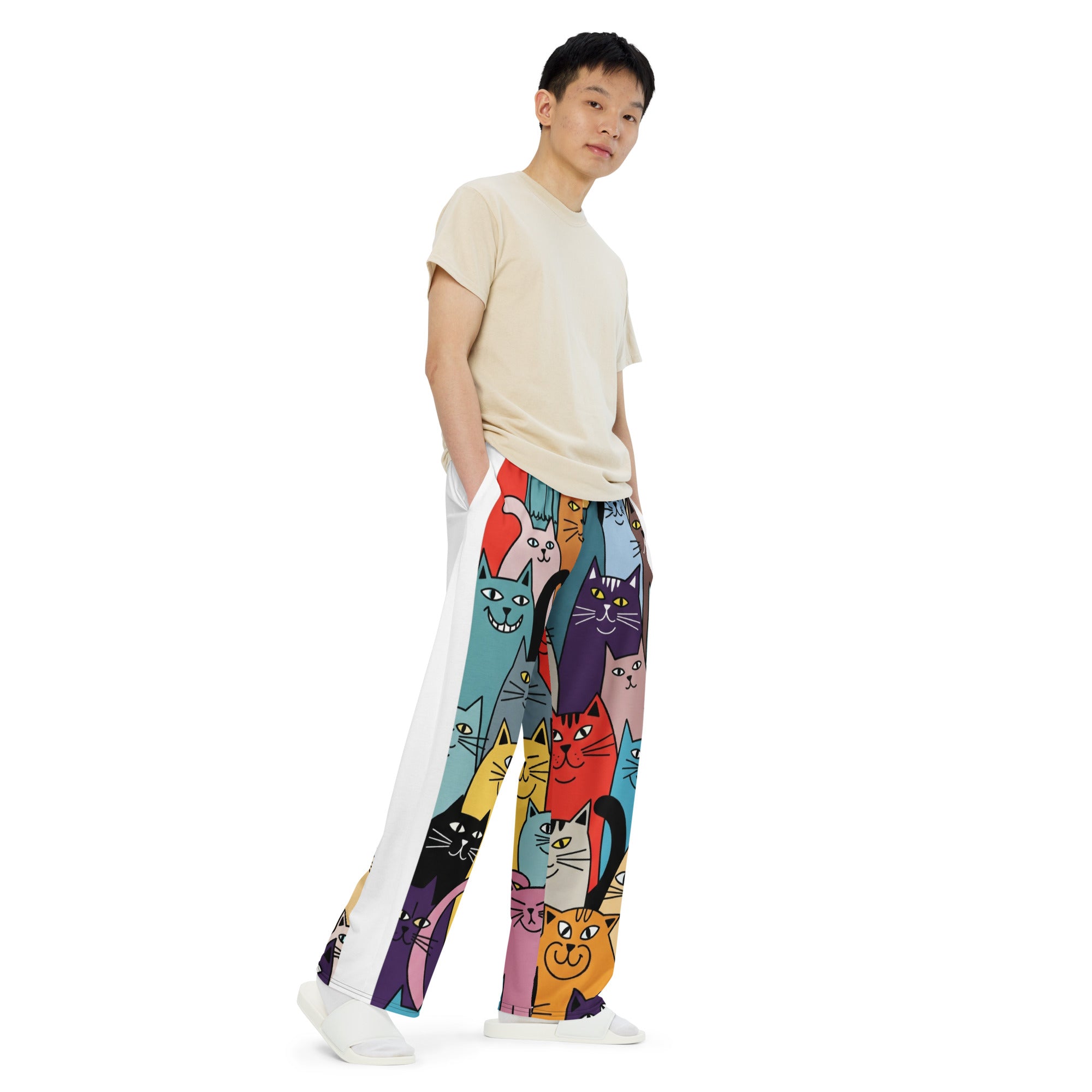 Wide-leg broek met all-over print voor optimaal comfort en trendy look.