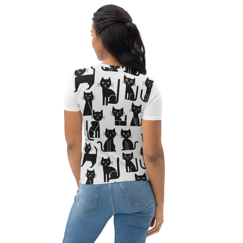 Zwart katoenen T-shirt met ronde hals