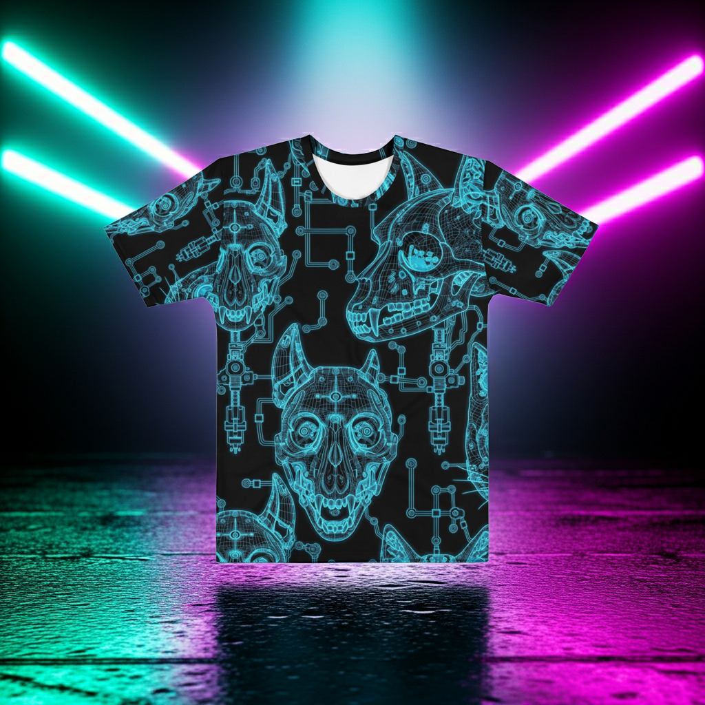X-RAY SKULLS | All-Over Tech Tee – Blueprint Edition Design Paws – onderdeel van Jandk.