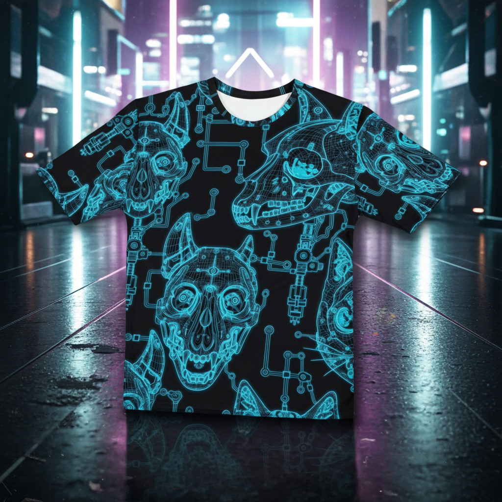 X-RAY SKULLS | All-Over Tech Tee – Blueprint Edition Design Paws – onderdeel van Jandk.