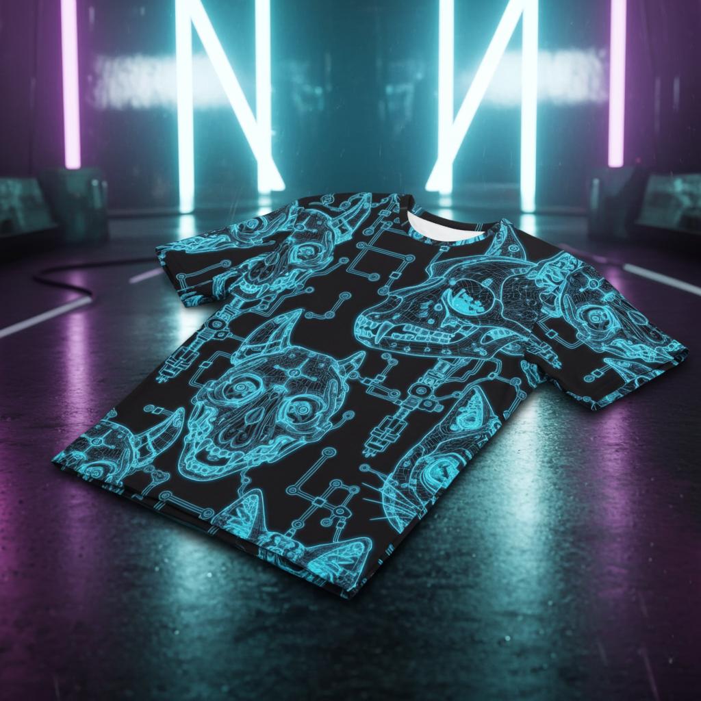 X-RAY SKULLS | All-Over Tech Tee – Blueprint Edition Design Paws – onderdeel van Jandk.