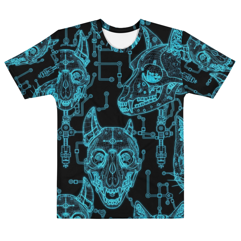 X-RAY SKULLS | All-Over Tech Tee – Blueprint Edition Design Paws – onderdeel van Jandk.