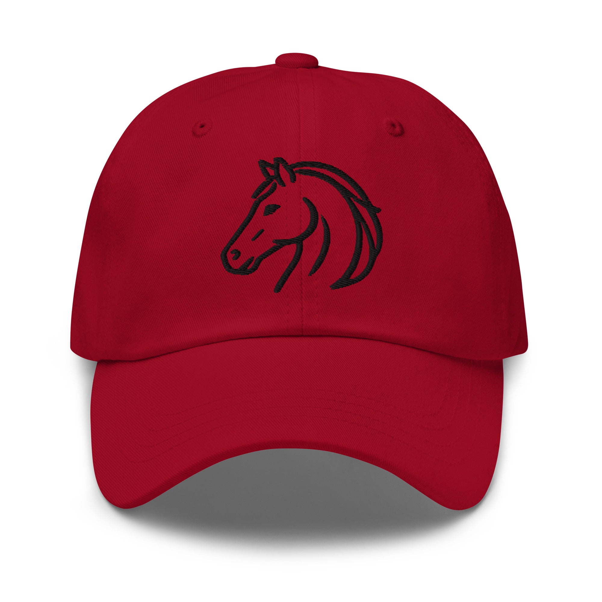 Witte katoenen Dad Cap met minimalistisch paardenlogo